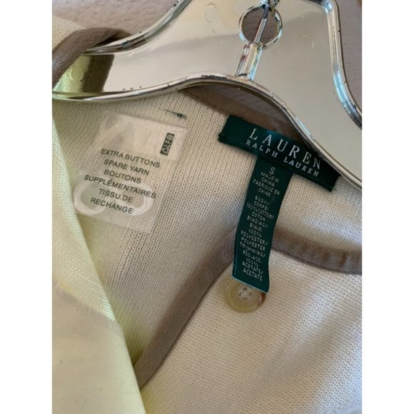 Lauren Ralph Lauren Beige Knit Jacket Size S - Picture 5 of 5